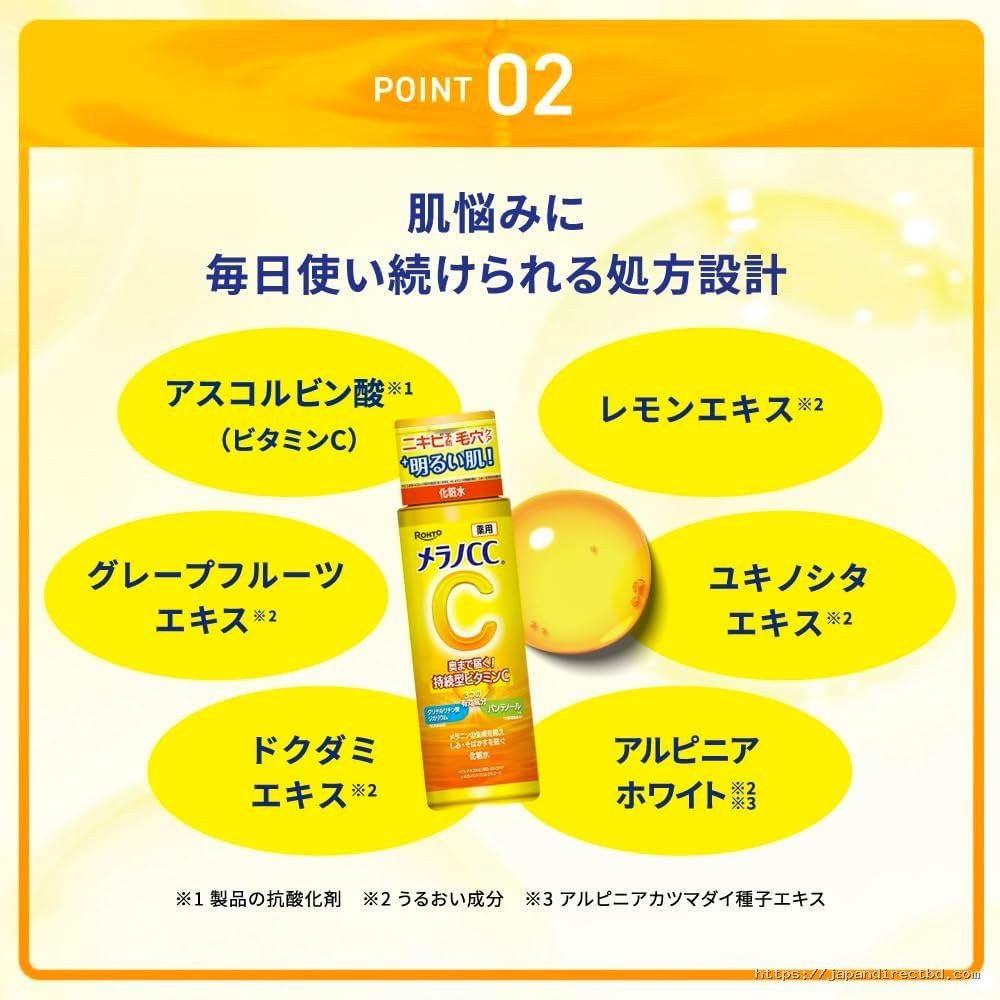 Rohto Melano CC Vitamin C Whitening Lotion 170ml - Image 5