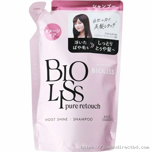 Kose BIOLISS Pure Retouch Moist & Shine Shampoo Refill Pack 340ml