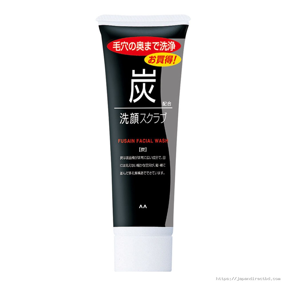 Mandom Fusain Charcoal Facial Wash Cleansing Scrub 100g