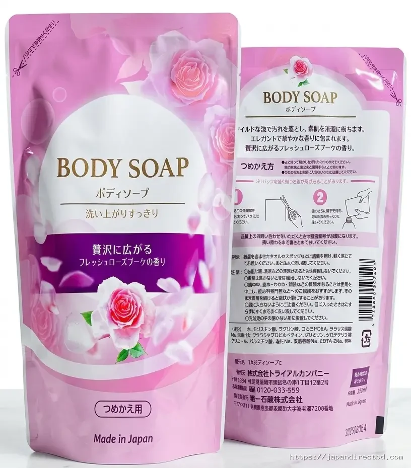 Body Soap Fresh Rose Refill Pack 350ml
