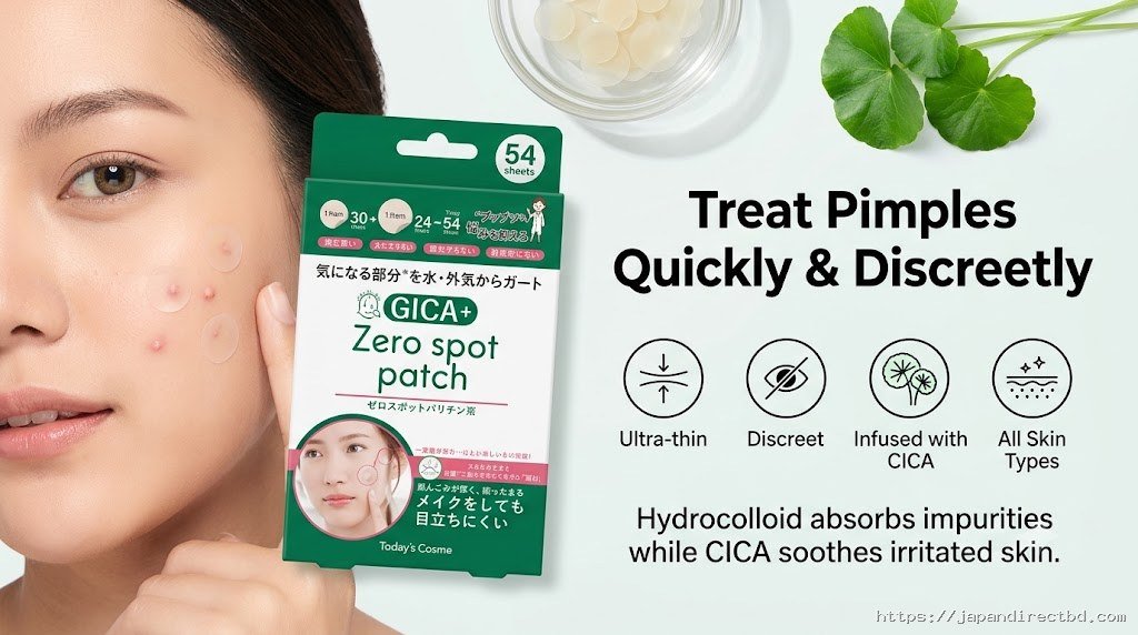 Today's Cosme Zero Spot Patch CICA Acne Patch | Invisible Hydrocolloid Pimple Patches (54 Patches)