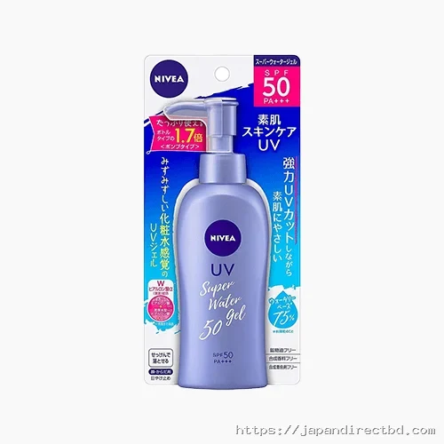 Nivea Sun Protect Super Water Gel Sunscreen Pump SPF50 PA+++ 140g | Japanese Sunscreen