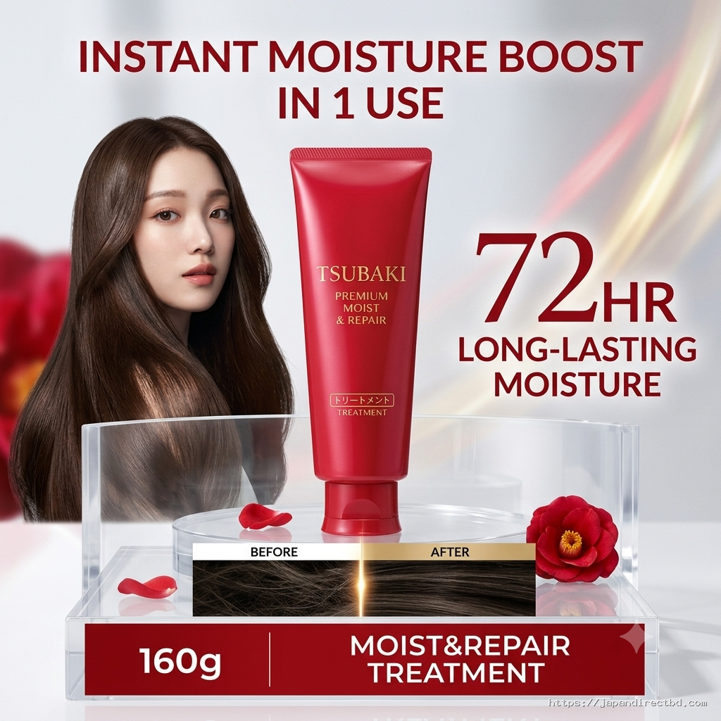 TSUBAKI Premium Moist & Repair Treatment 160g | Japanese Hair Treatment for Dry & Frizzy Hair